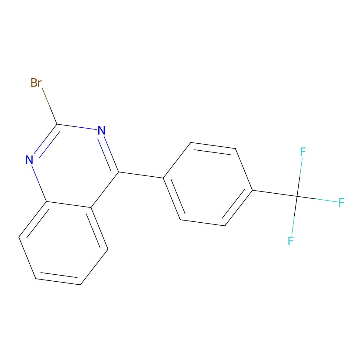 2-Bromo-4-(4-trifluoromethylphenyl)quinazoline molecular structure, CAS 1264033-08-0