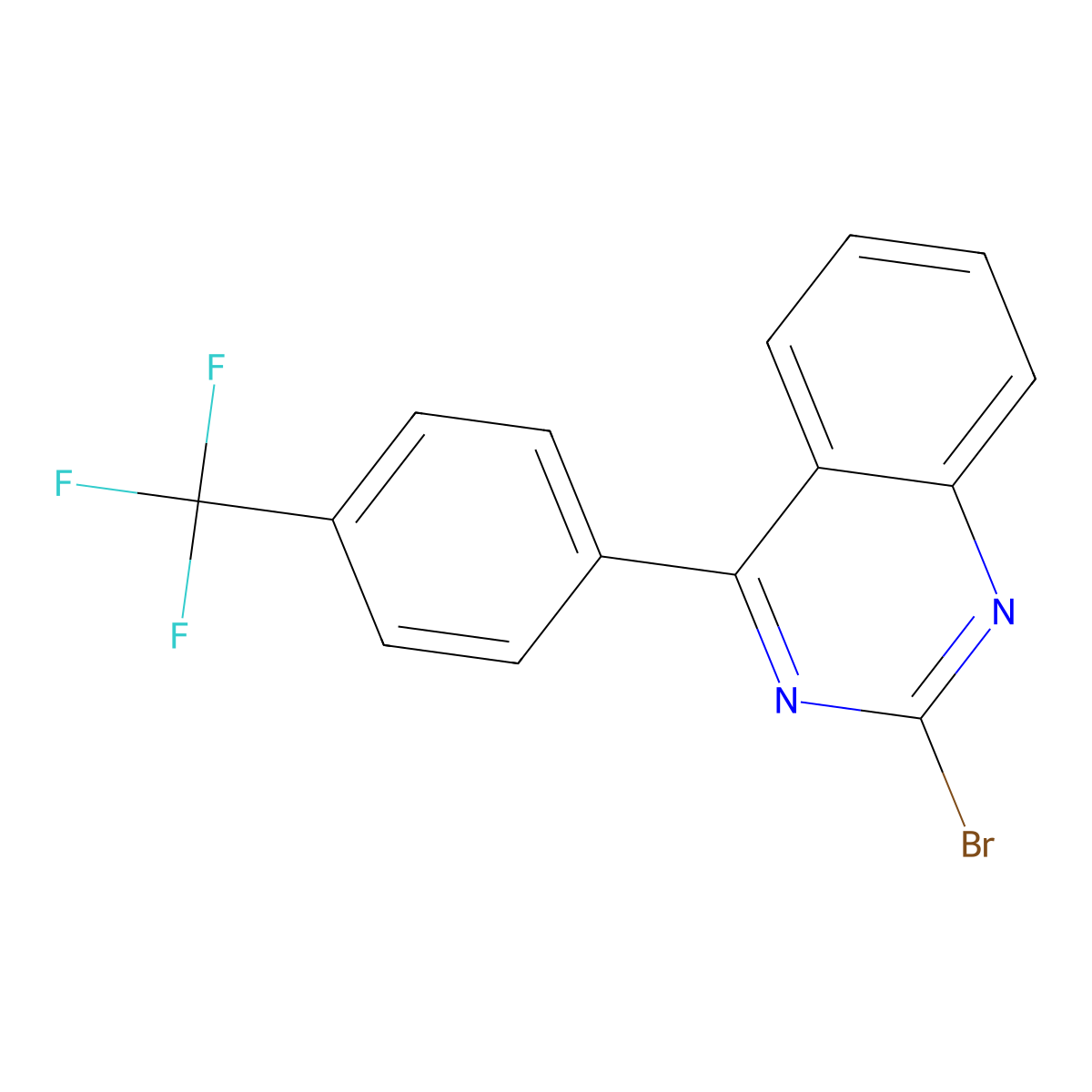 2-Bromo-4-(4-trifluoromethylphenyl)quinazoline molecular structure, CAS 1264033-08-0