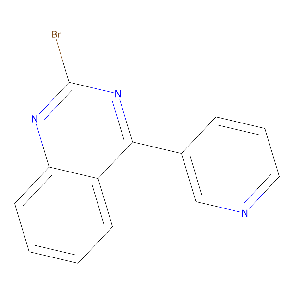 2-Bromo-4-(3-pyridyl)quinazoline molecular structure, CAS 1264033-15-9