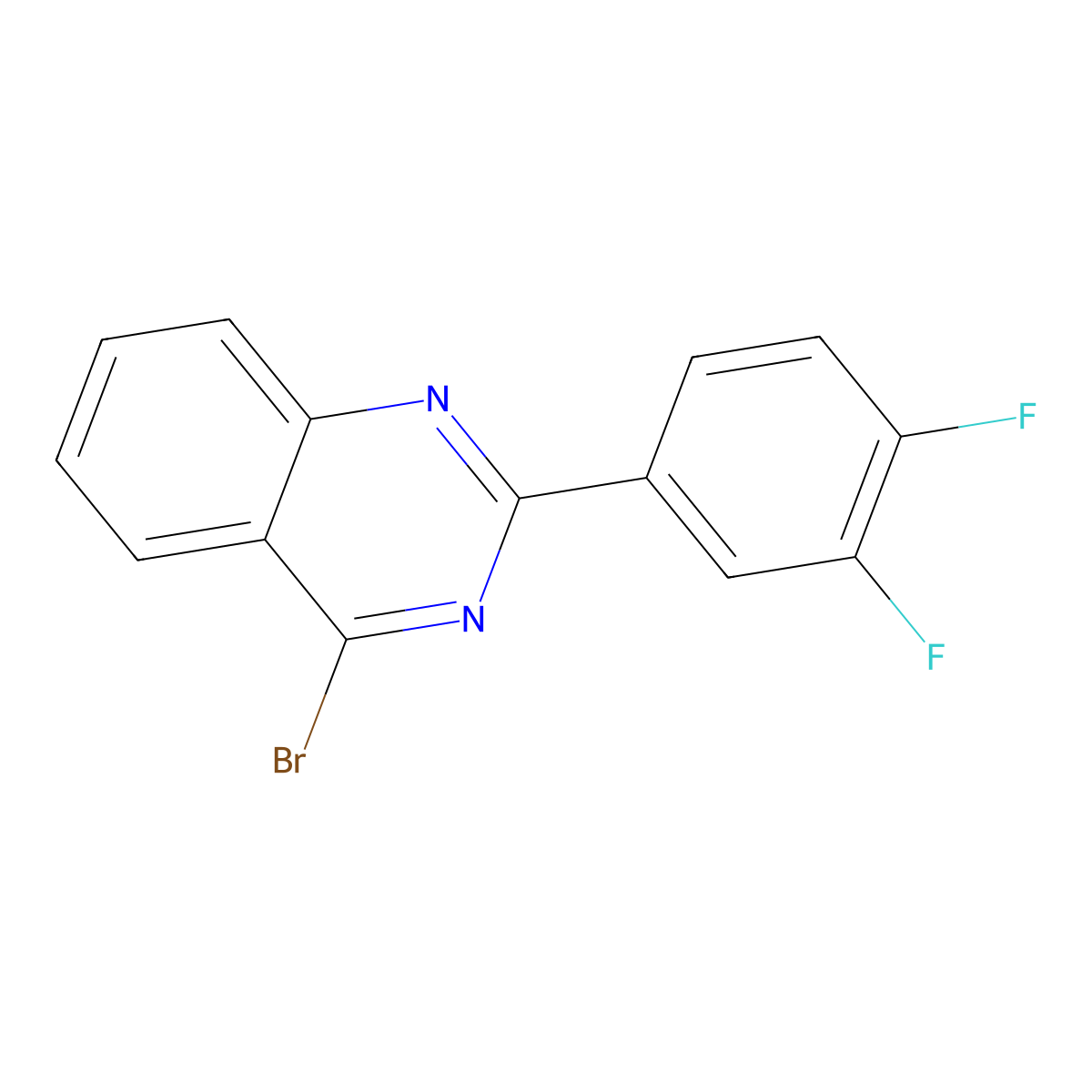 4-Bromo-2-(3,4-difluorophenyl)quinazoline molecular structure, CAS 1264033-32-0