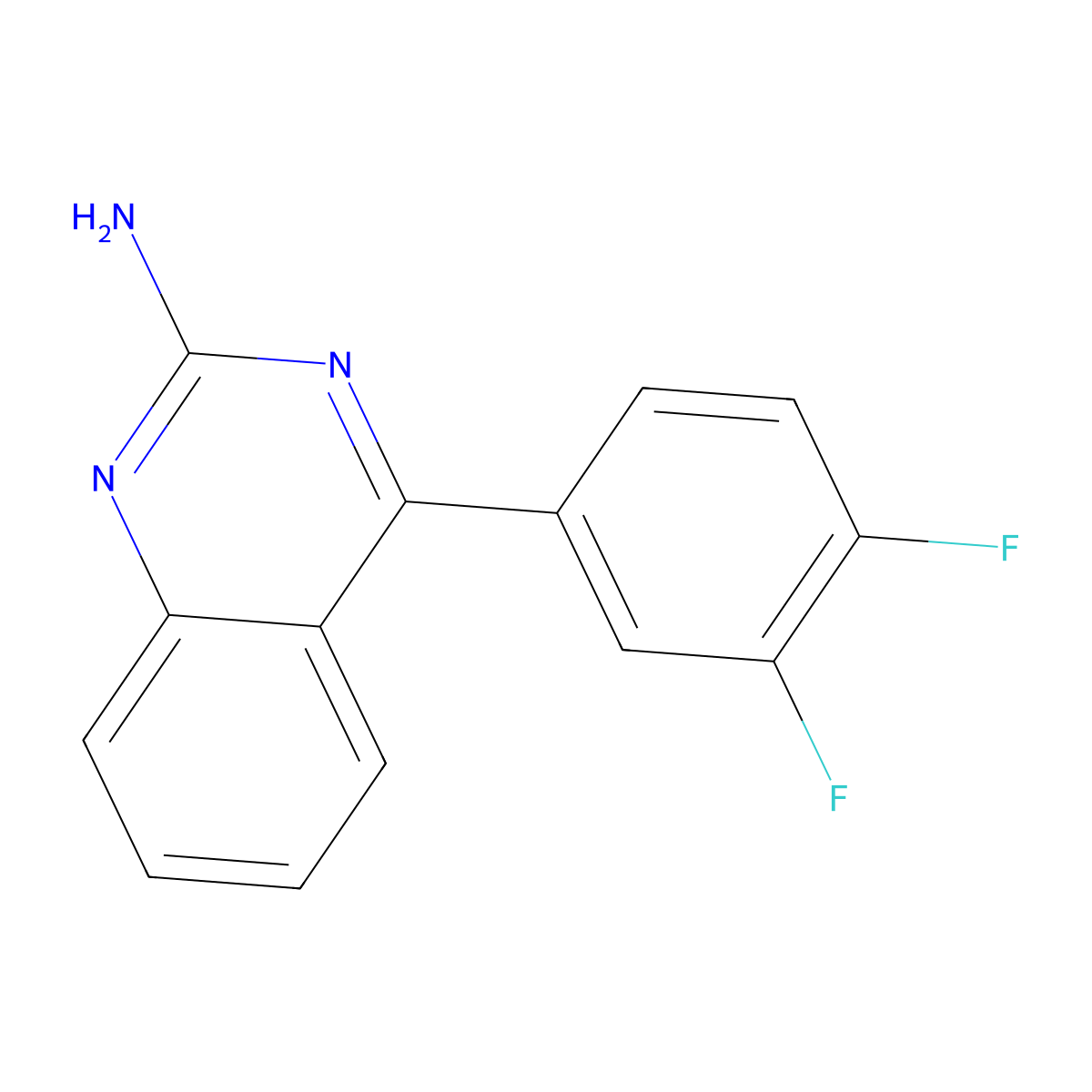2-Amino-4-(3,4-difluorophenyl)quinazoline molecular structure, CAS 1264033-41-1