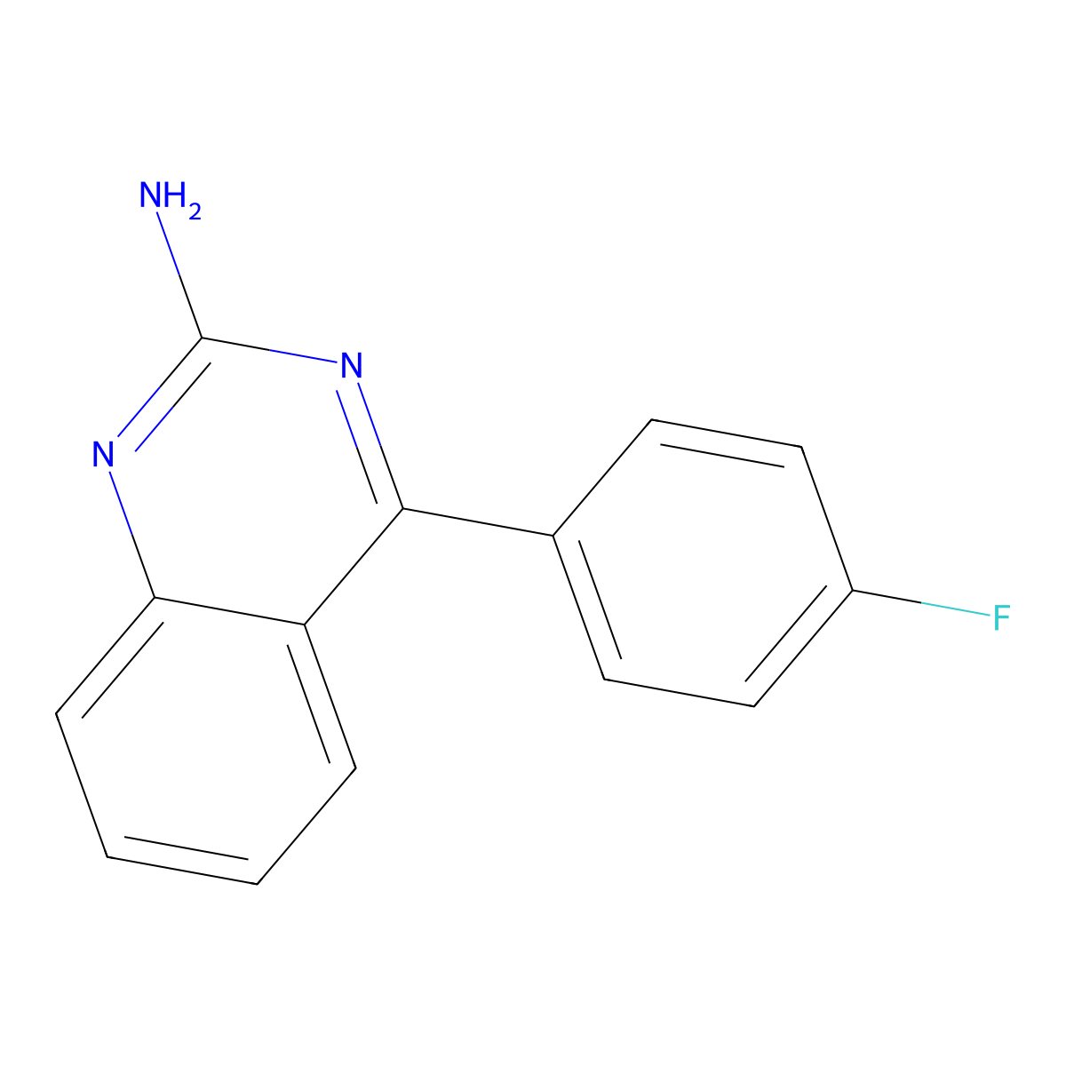 2-Amino-4-(4-fluorophenyl)quinazoline molecular structure, CAS 1264033-48-8