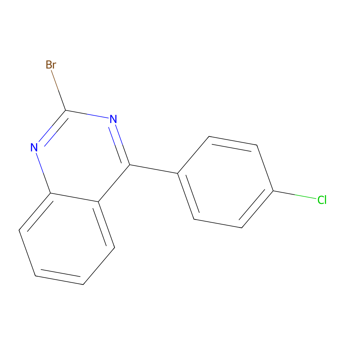 2-Bromo-4-(4-chlorophenyl)quinazoline molecular structure, CAS 1264033-56-8