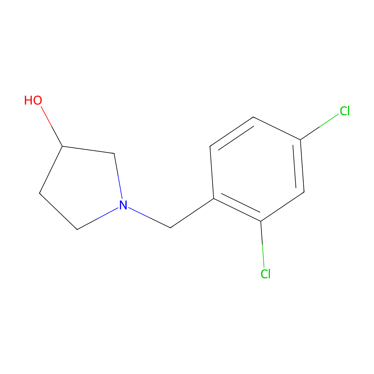 (S)-1-(2,4-Dichloro-benzyl)-pyrrolidin-3-ol molecular structure, CAS 1264033-86-4