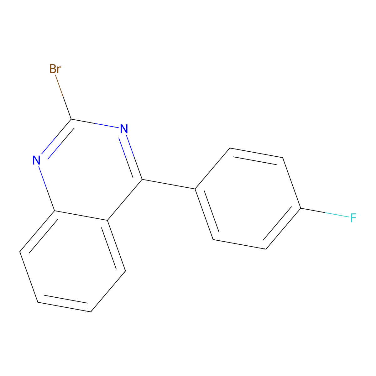 2-Bromo-4-(4-fluorophenyl)quinazoline molecular structure, CAS 1264034-20-9
