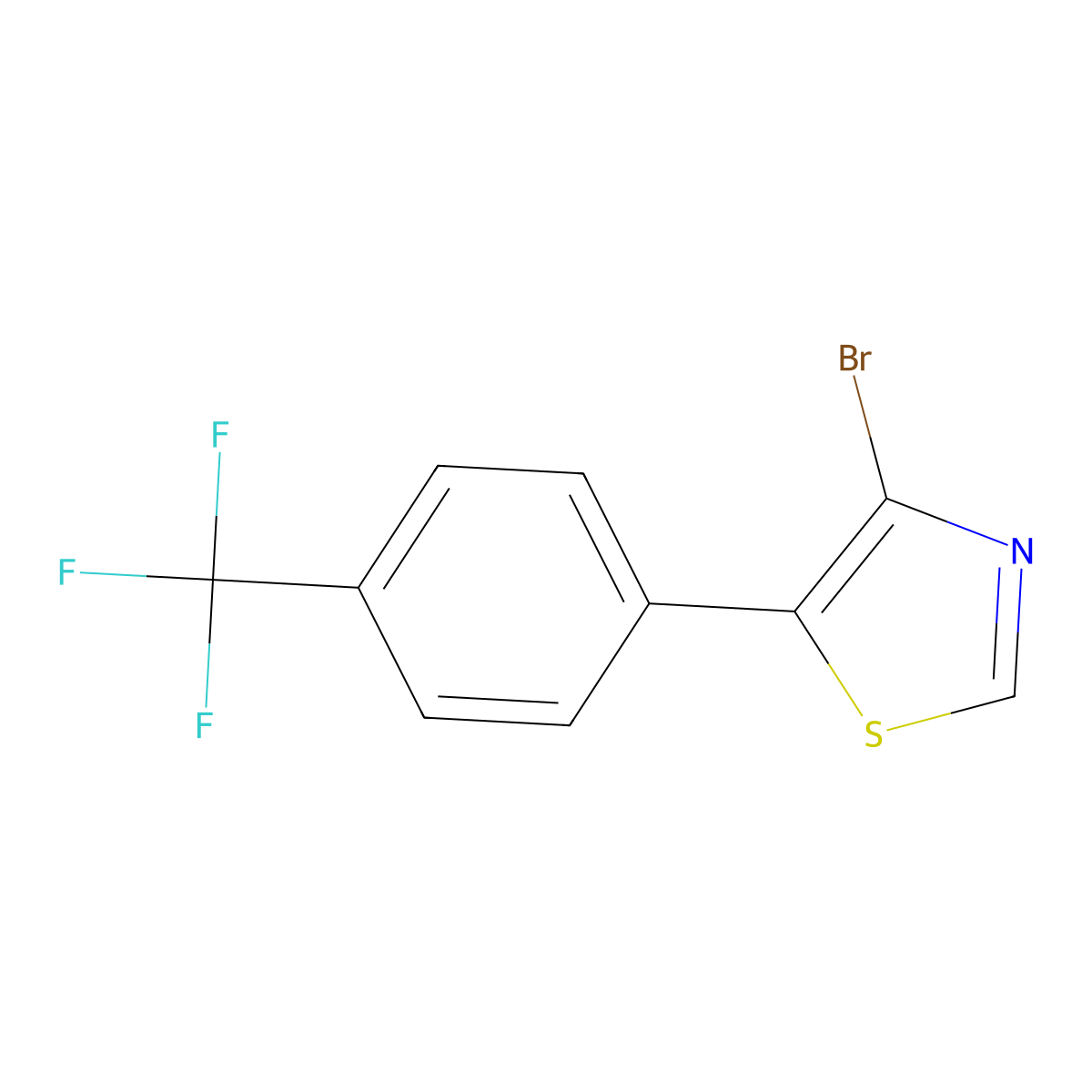 4-Bromo-5-(4-trifluoromethylphenyl)thiazole molecular structure, CAS 1264034-24-3