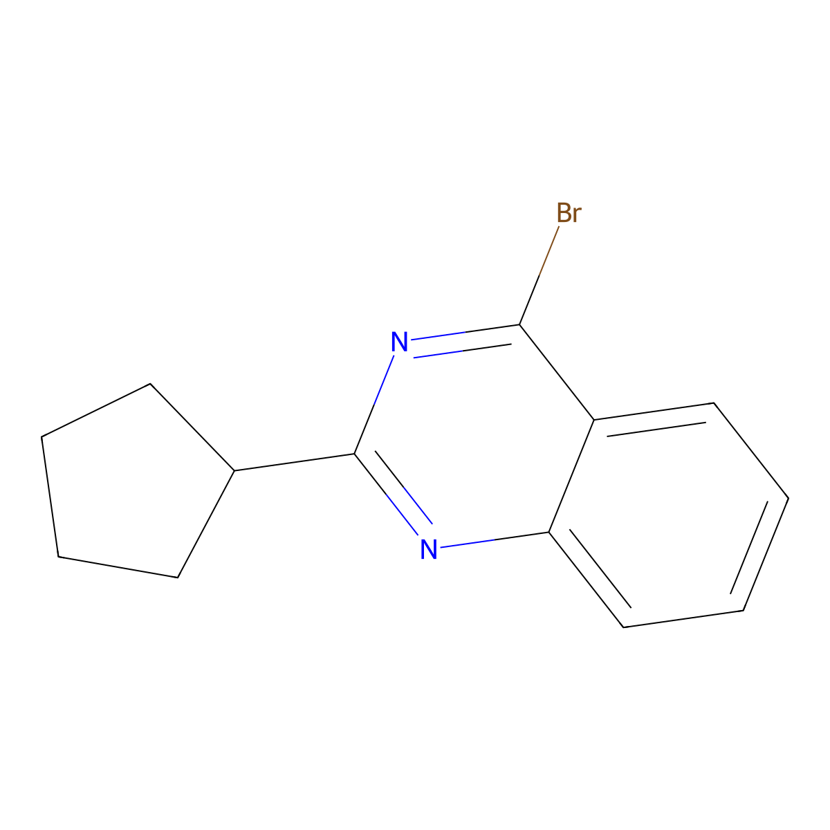 4-Bromo-2-(cyclopentyl)quinazoline molecular structure, CAS 1264034-31-2