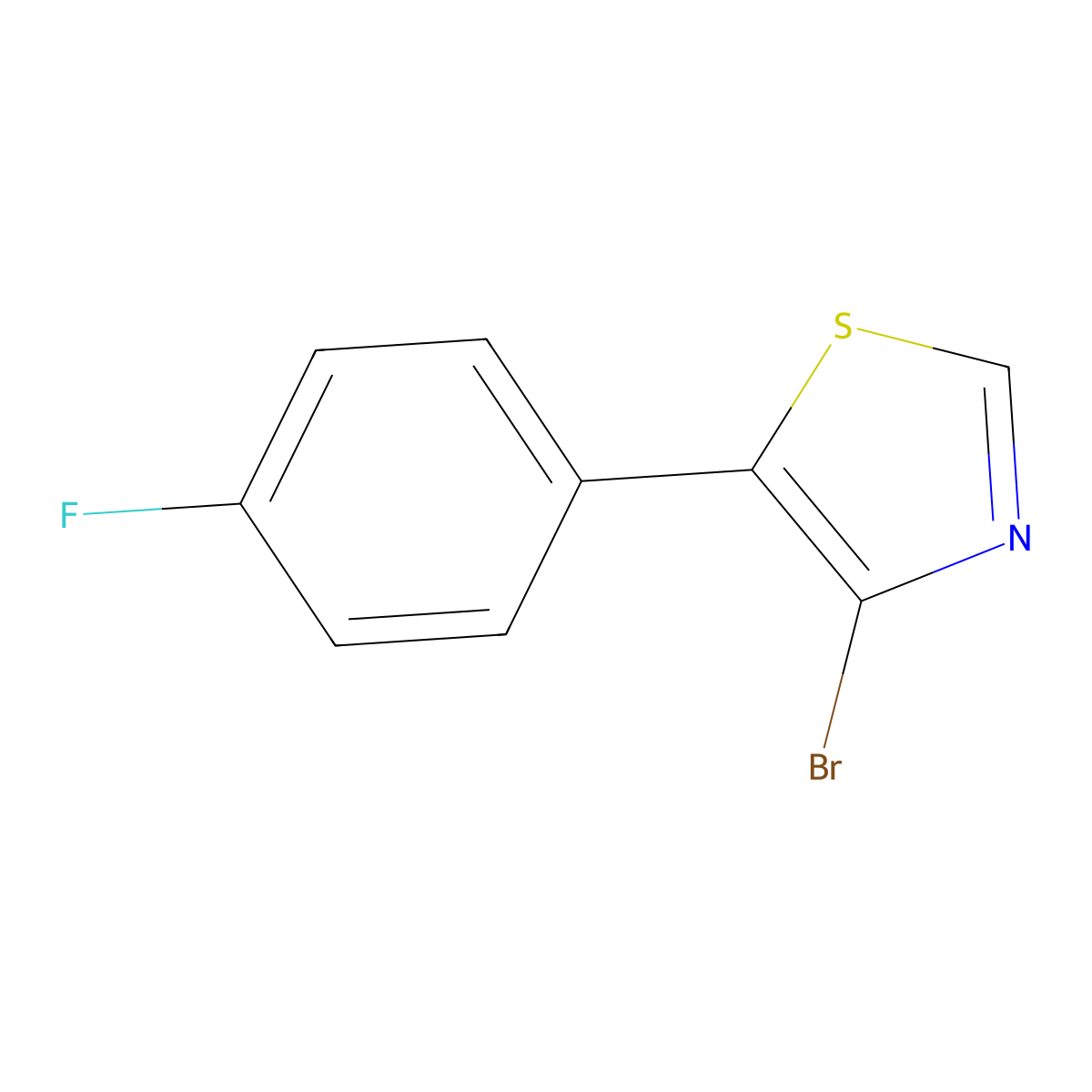 4-Bromo-5-(4-fluorophenyl)thiazole molecular structure, CAS 1264034-36-7