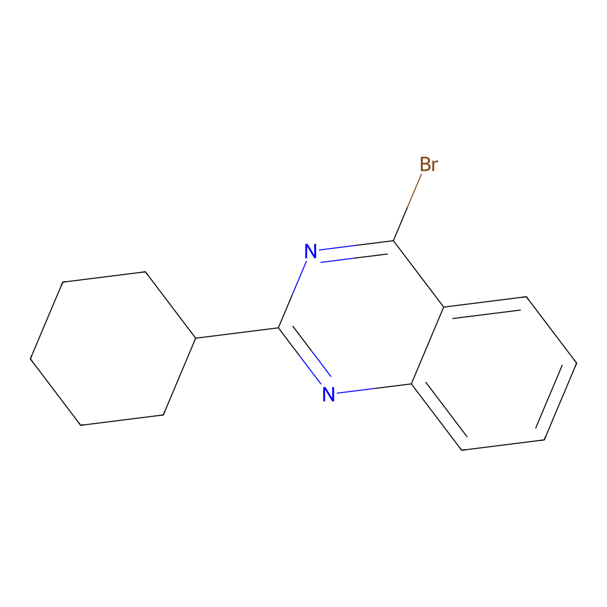 4-Bromo-2-(cyclohexyl)quinazoline molecular structure, CAS 1264034-59-4