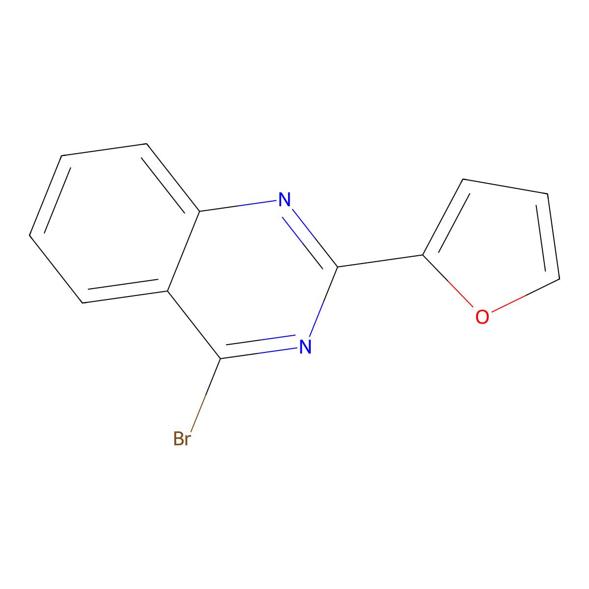 4-Bromo-2-(2-furyl)quinazoline molecular structure, CAS 1264034-63-0