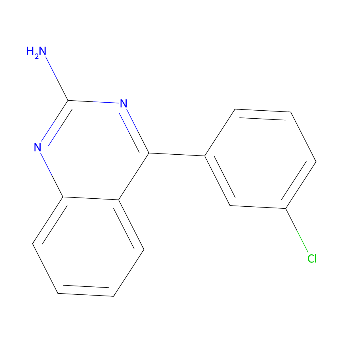 2-Amino-4-(3-chlorophenyl)quinazoline molecular structure, CAS 1264034-68-5