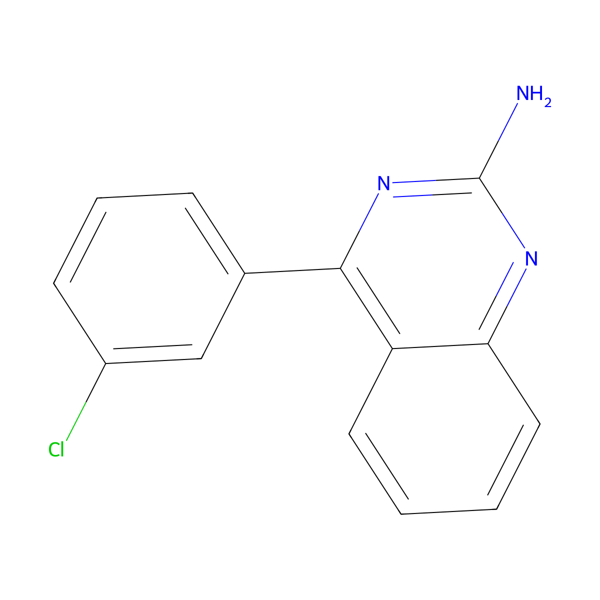 2-Amino-4-(3-chlorophenyl)quinazoline molecular structure, CAS 1264034-68-5