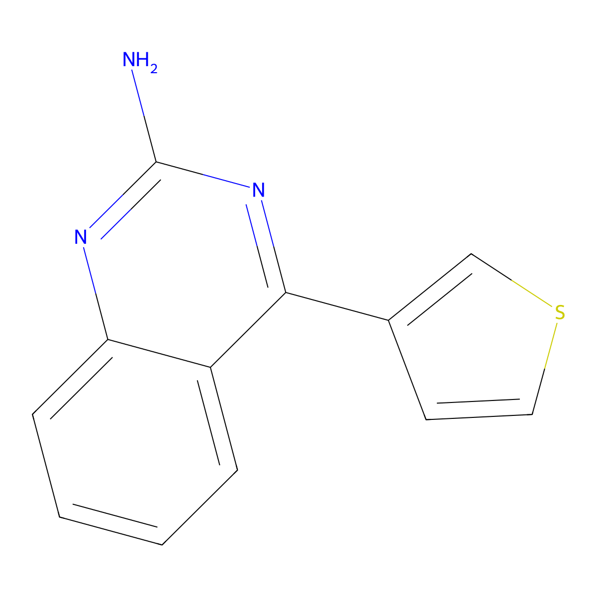 2-Amino-4-(3-thienyl)quinazoline molecular structure, CAS 1264034-74-3