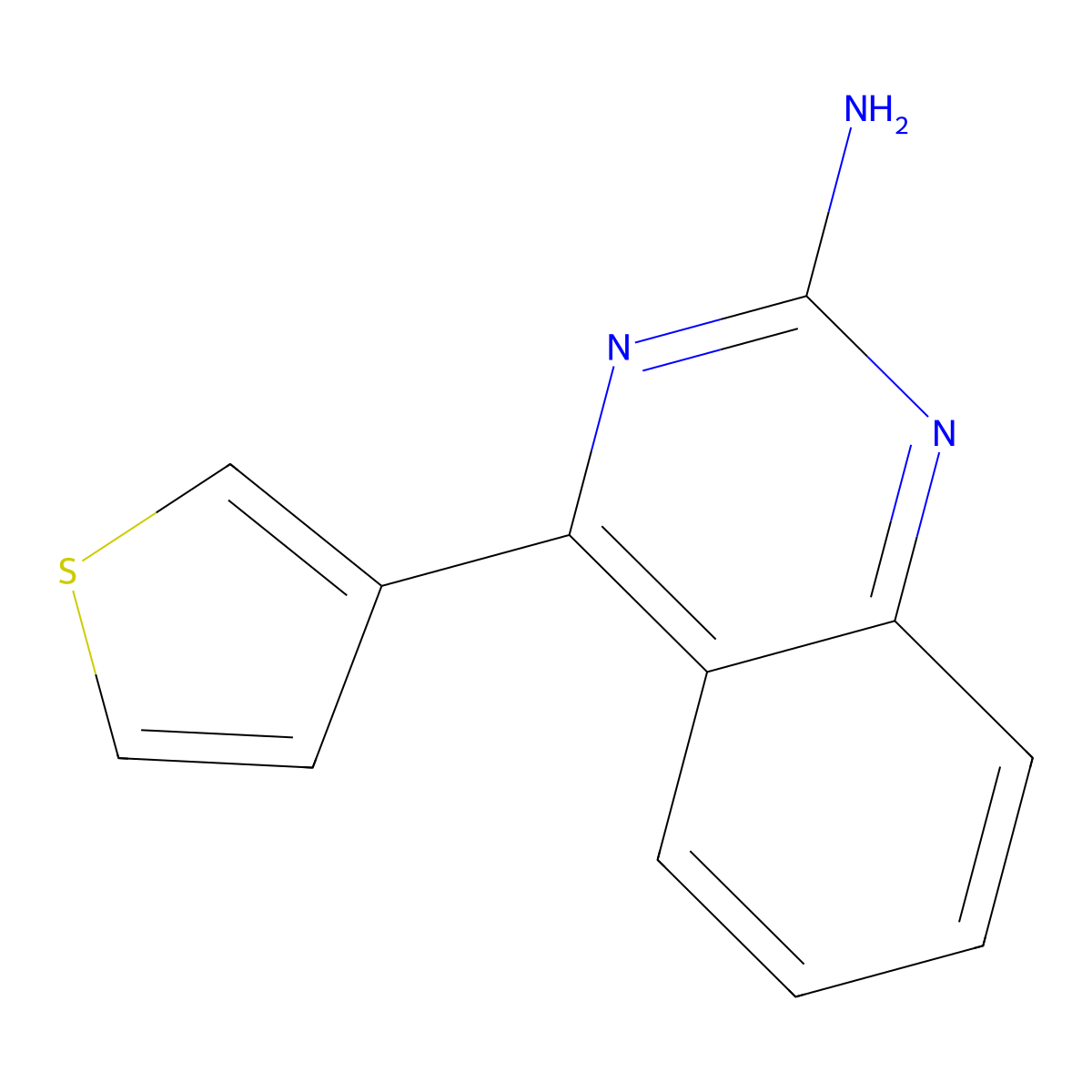 2-Amino-4-(3-thienyl)quinazoline molecular structure, CAS 1264034-74-3