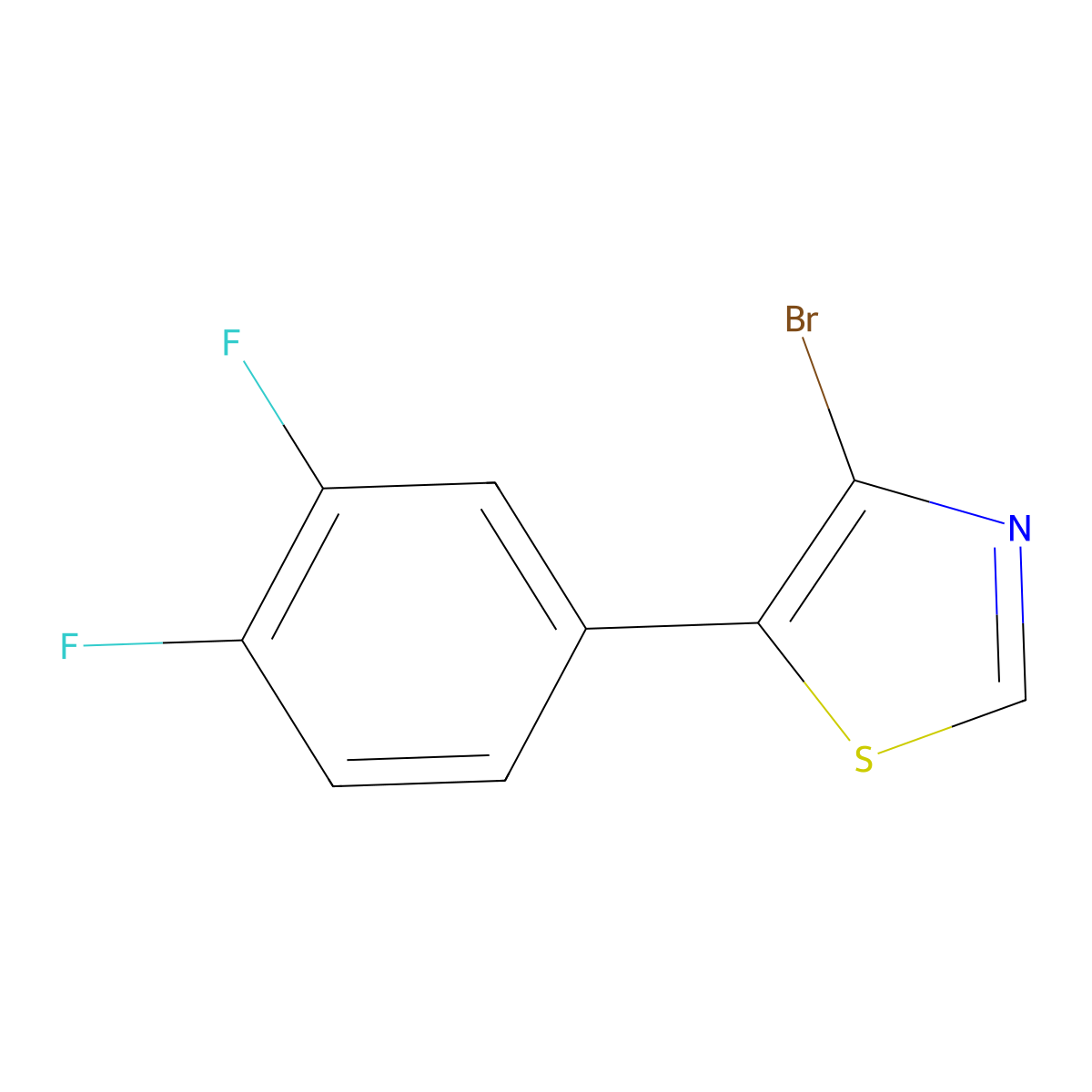 4-Bromo-5-(3,4-difluorophenyl)thiazole molecular structure, CAS 1264034-92-5