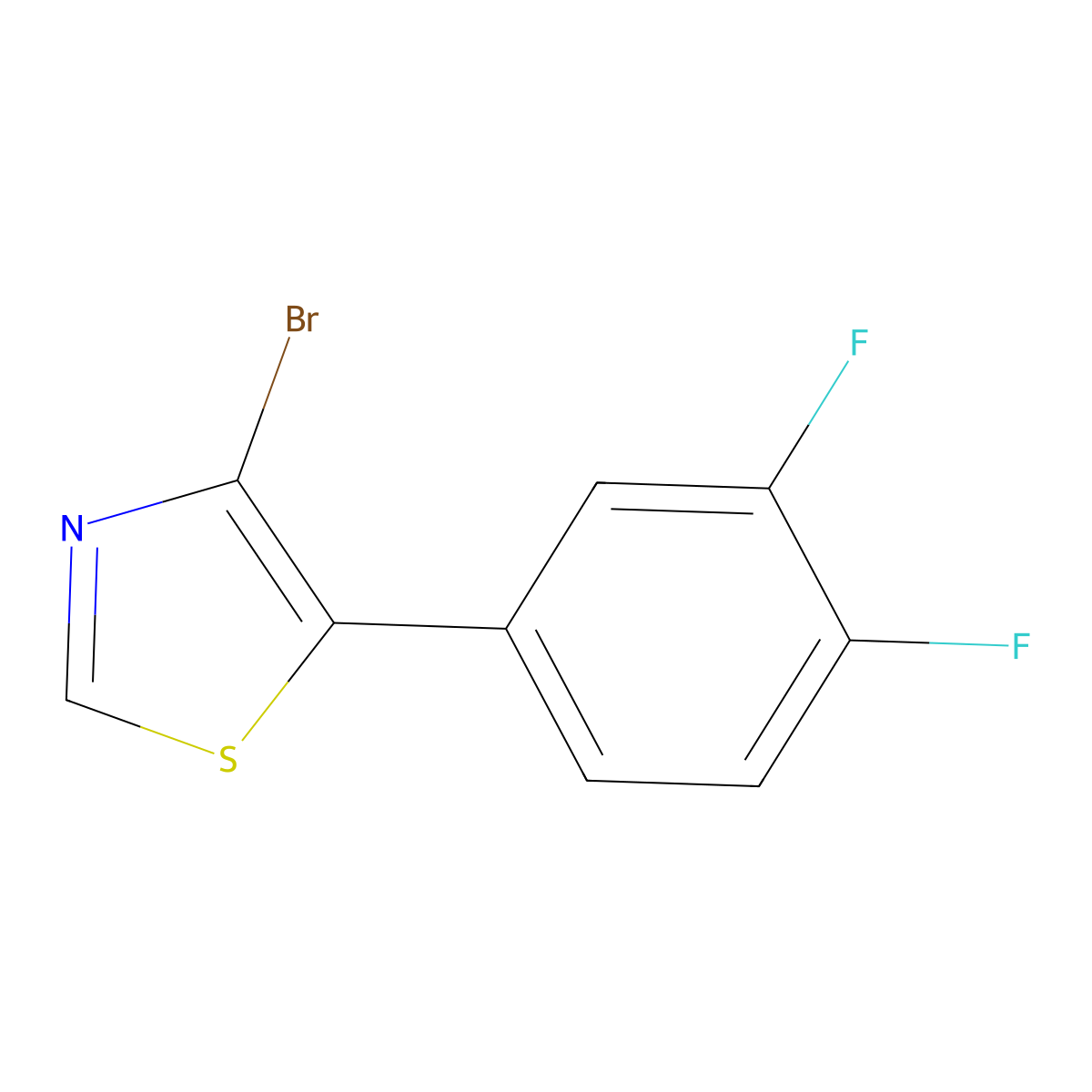 4-Bromo-5-(3,4-difluorophenyl)thiazole molecular structure, CAS 1264034-92-5