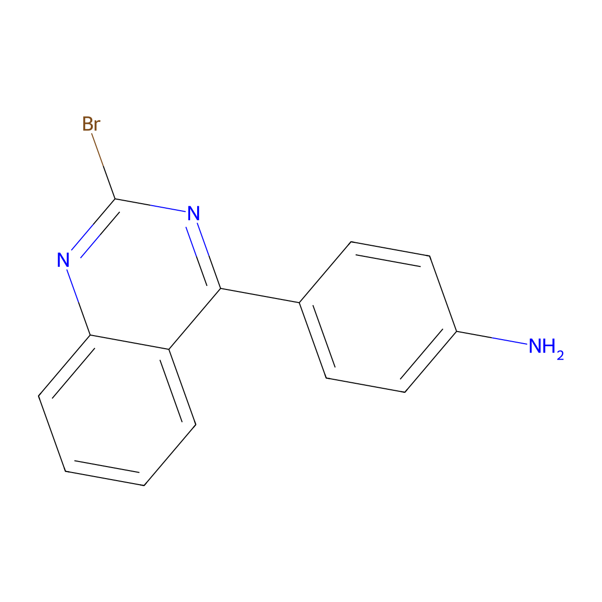 2-Bromo-4-(4-aminophenyl)quinazoline molecular structure, CAS 1264035-02-0