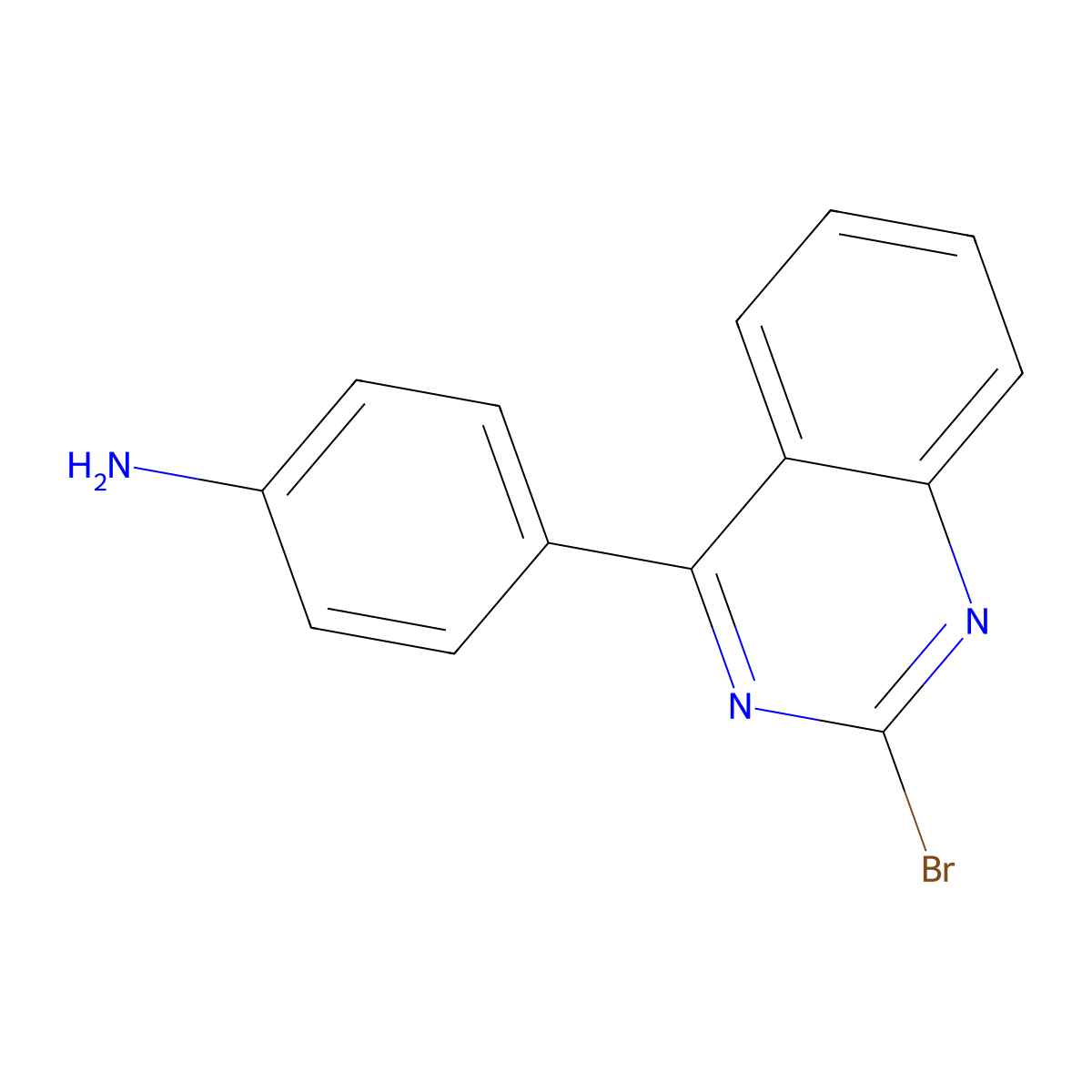2-Bromo-4-(4-aminophenyl)quinazoline molecular structure, CAS 1264035-02-0