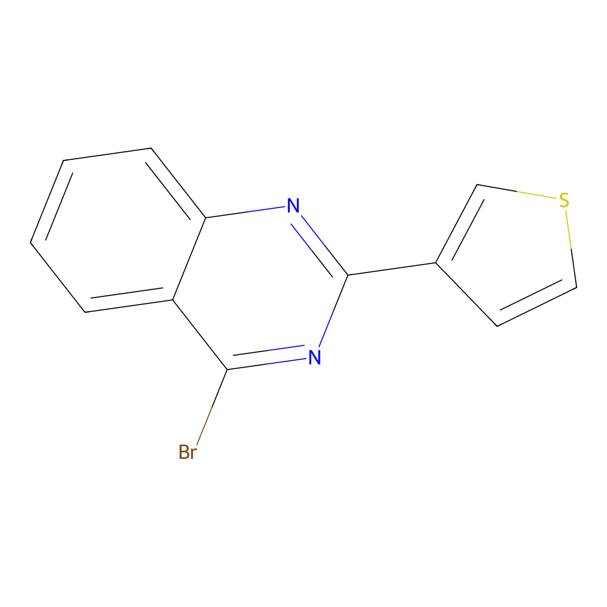 4-Bromo-2-(3-thienyl)quinazoline molecular structure, CAS 1264035-16-6