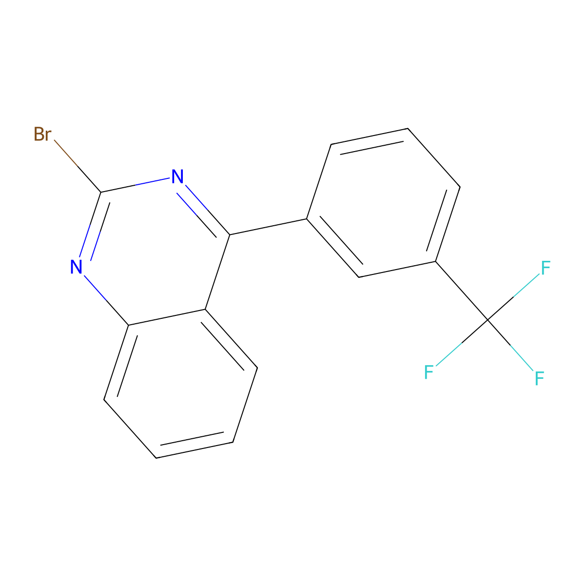 2-Bromo-4-(3-trifluoromethylphenyl)quinazoline molecular structure, CAS 1264035-43-9
