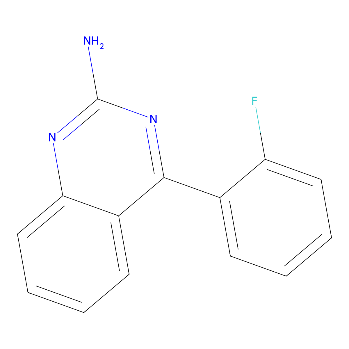 2-Amino-4-(2-fluorophenyl)quinazoline molecular structure, CAS 1264035-47-3