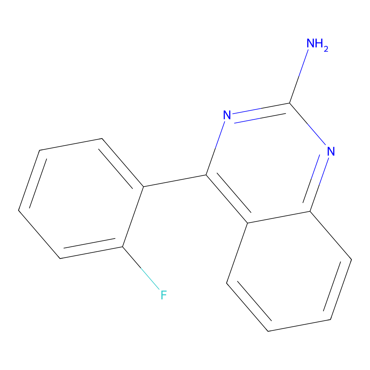 2-Amino-4-(2-fluorophenyl)quinazoline molecular structure, CAS 1264035-47-3