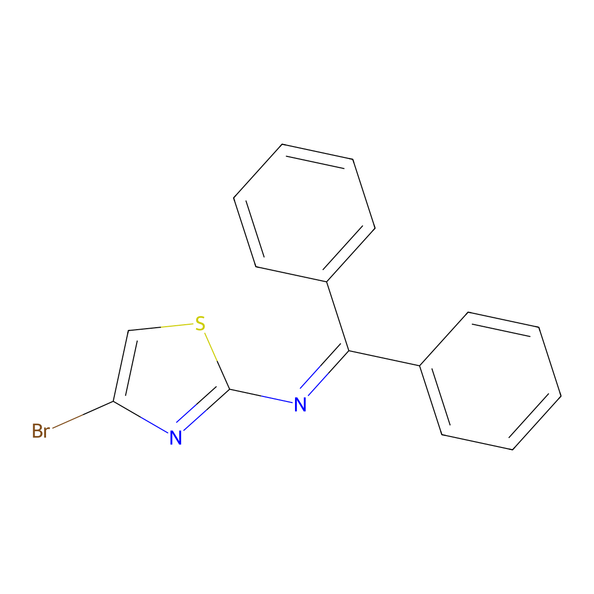 4-Bromo-2-(N-diphenylmethylene)thiazole molecular structure, CAS 1264035-49-5