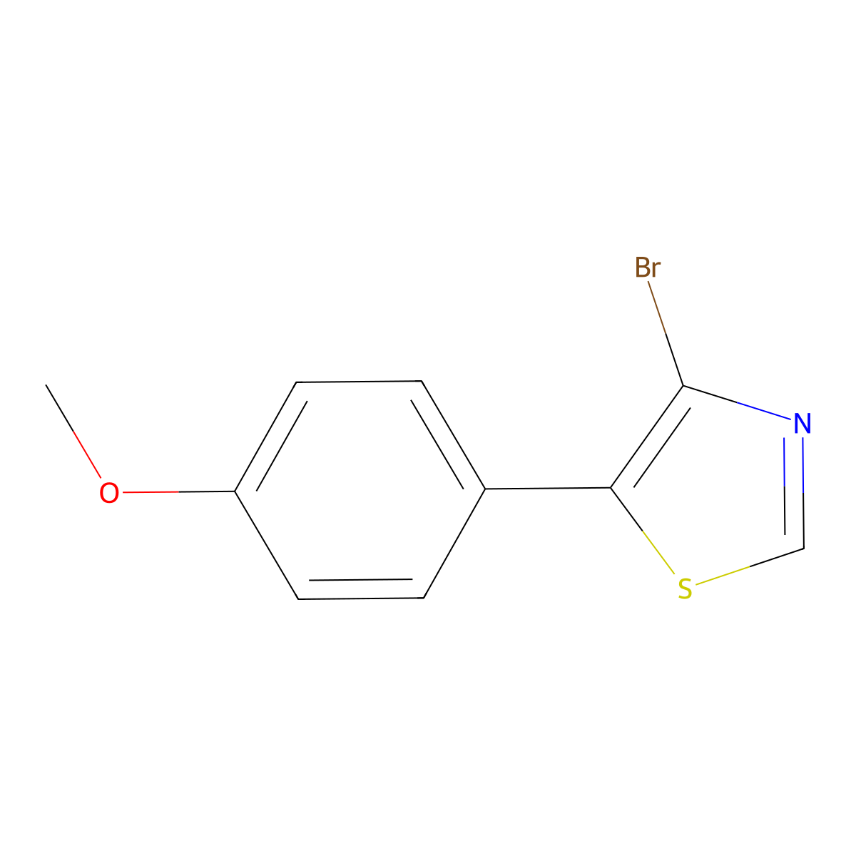 4-Bromo-5-(4-methoxyphenyl)thiazole molecular structure, CAS 1264035-63-3