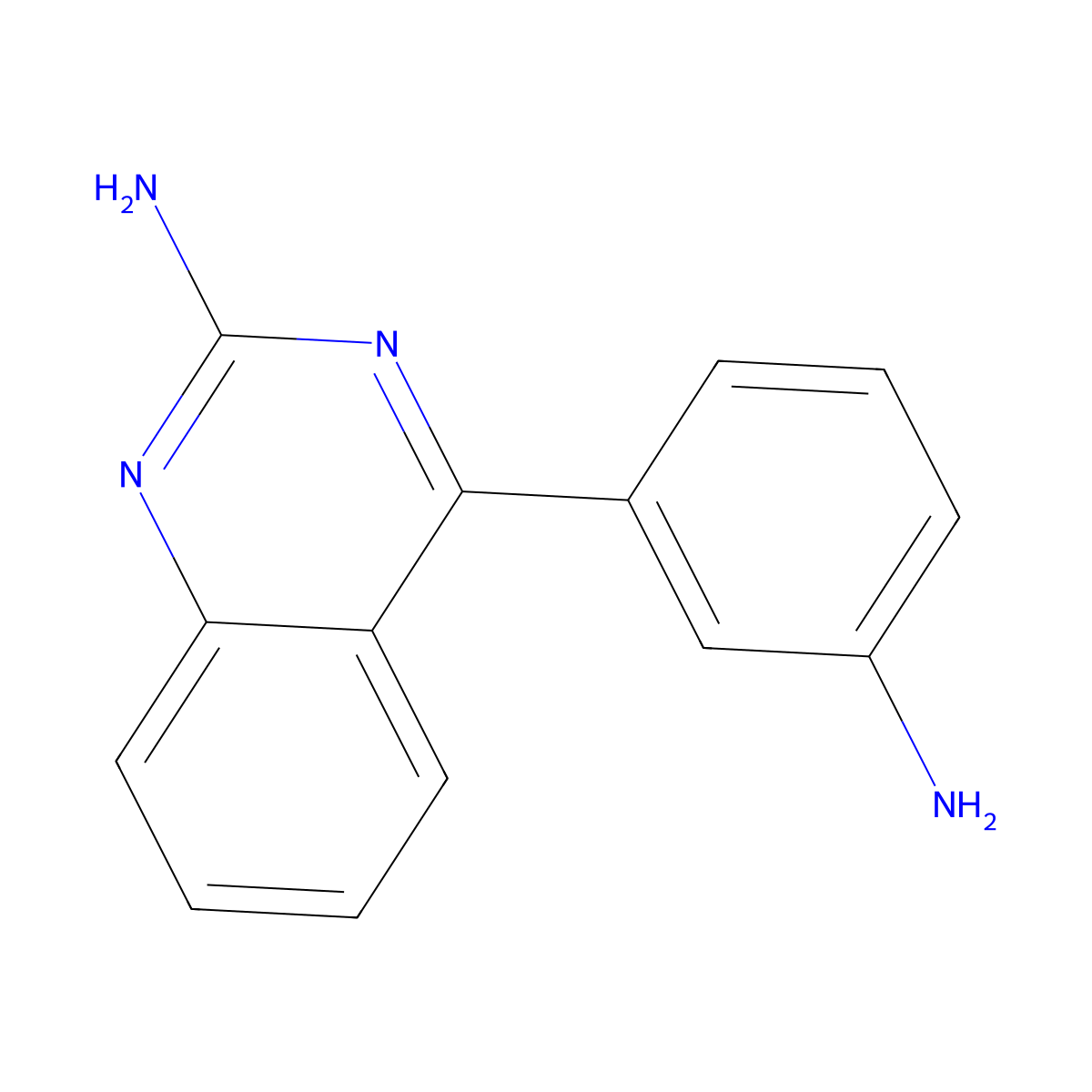 2-Amino-4-(3-aminophenyl)quinazoline molecular structure, CAS 1264035-66-6
