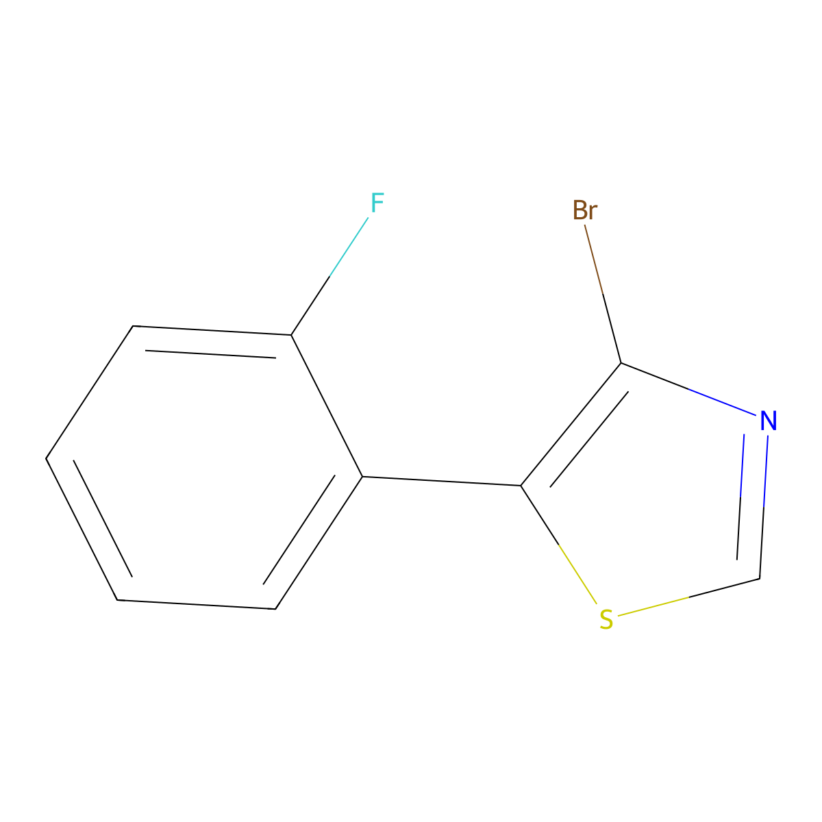 4-Bromo-5-(2-fluorophenyl)thiazole molecular structure, CAS 1264035-91-7