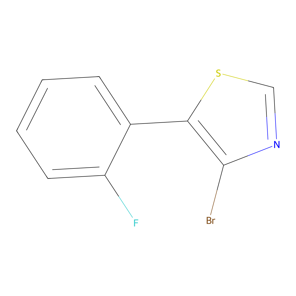 4-Bromo-5-(2-fluorophenyl)thiazole molecular structure, CAS 1264035-91-7
