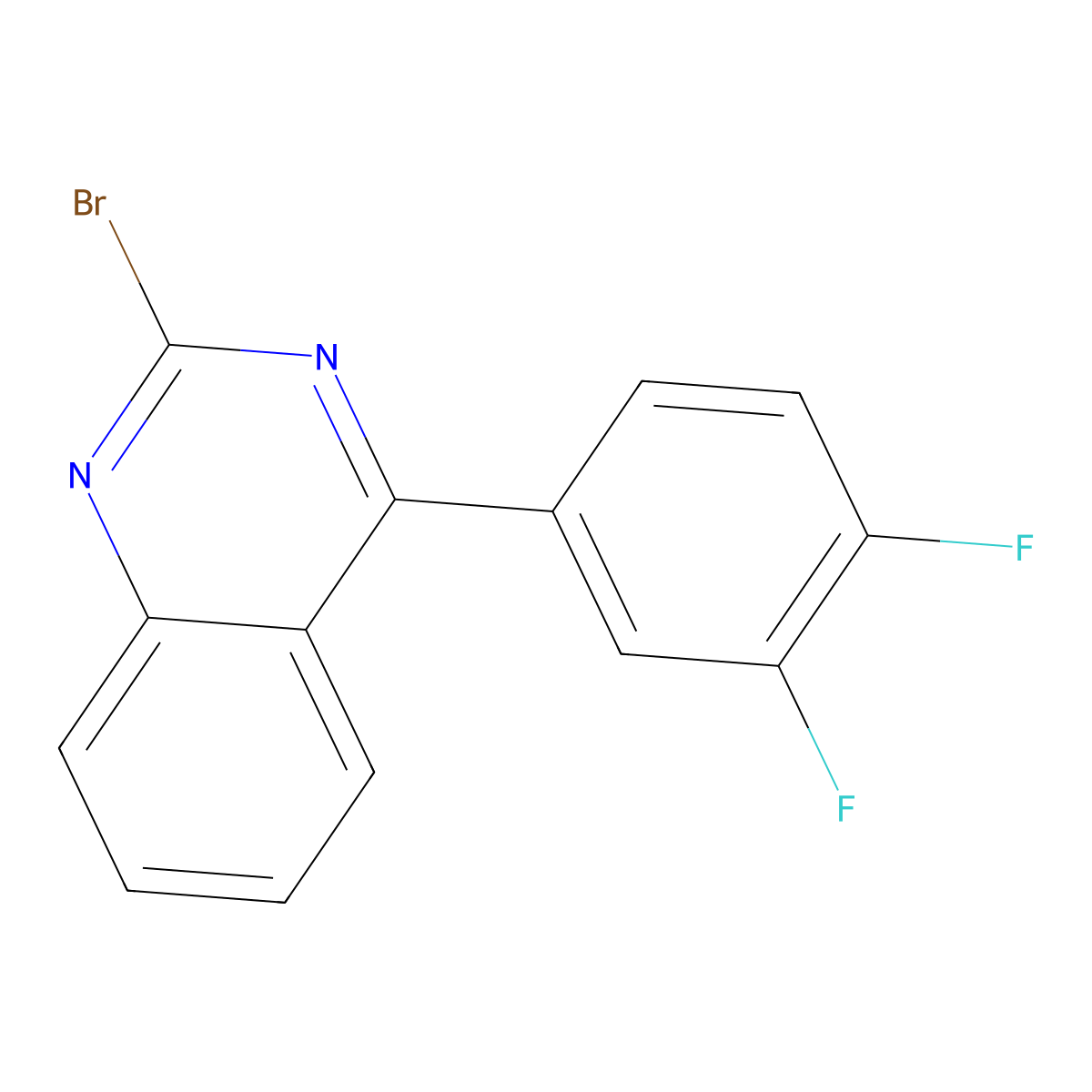 2-Bromo-4-(3,4-difluorophenyl)quinazoline molecular structure, CAS 1264035-98-4