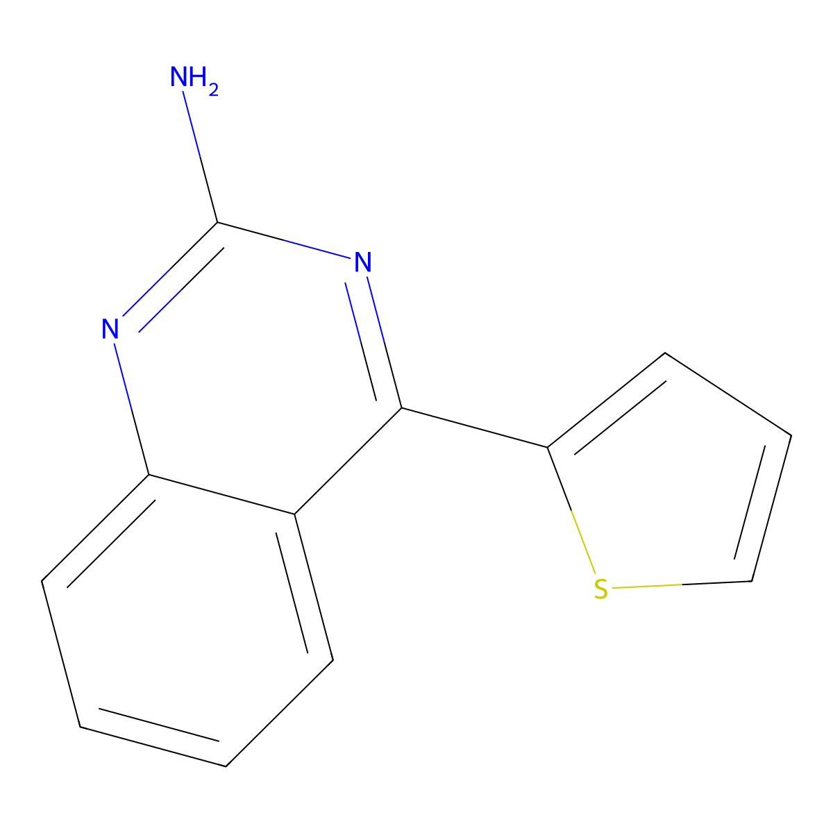 2-Amino-4-(2-thienyl)quinazoline molecular structure, CAS 1264035-99-5