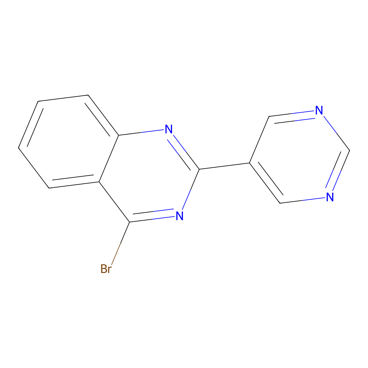 4-Bromo-2-(5-pyrimidyl)quinazoline molecular structure, CAS 1264036-09-0