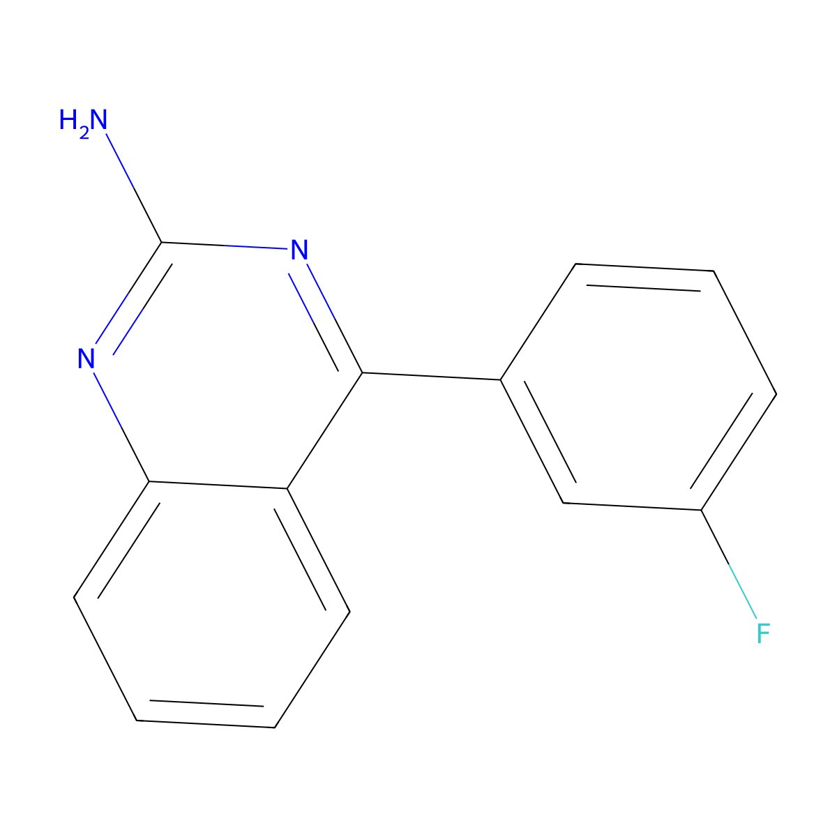 2-Amino-4-(3-fluorophenyl)quinazoline molecular structure, CAS 1264036-11-4