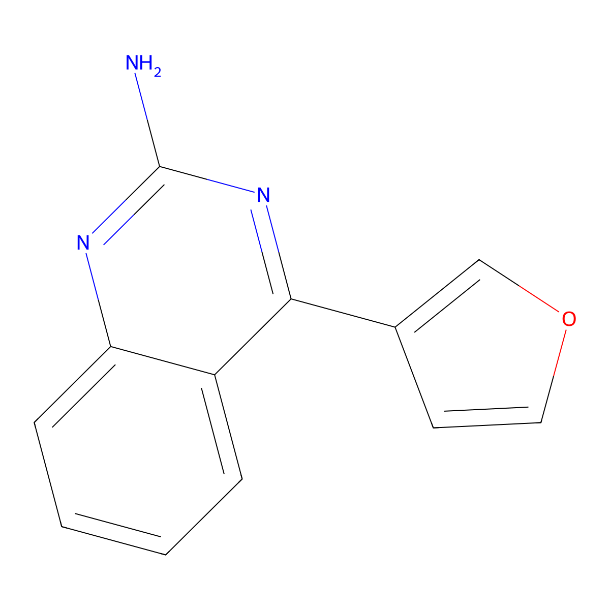 2-Amino-4-(3-furyl)quinazoline molecular structure, CAS 1264036-13-6