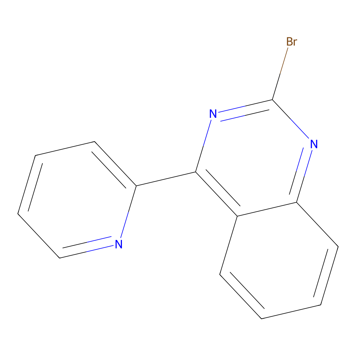 2-Bromo-4-(2-pyridyl)quinazoline molecular structure, CAS 1264036-33-0