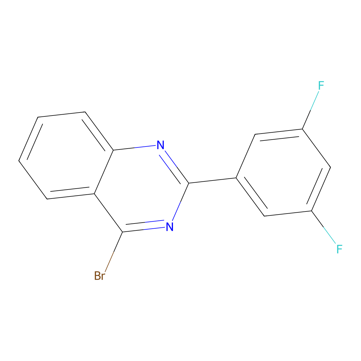 4-Bromo-2-(3,5-difluorophenyl)quinazoline molecular structure, CAS 1264036-42-1