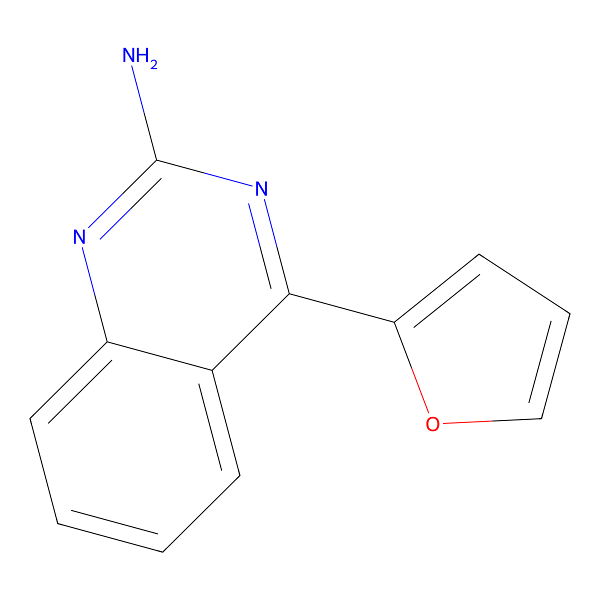 2-Amino-4-(2-furyl)quinazoline molecular structure, CAS 1264036-54-5