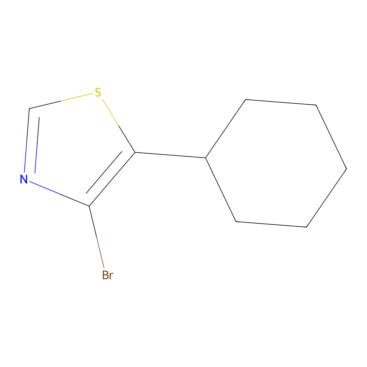 4-Bromo-5-(cyclohexyl)thiazole molecular structure, CAS 1264036-58-9