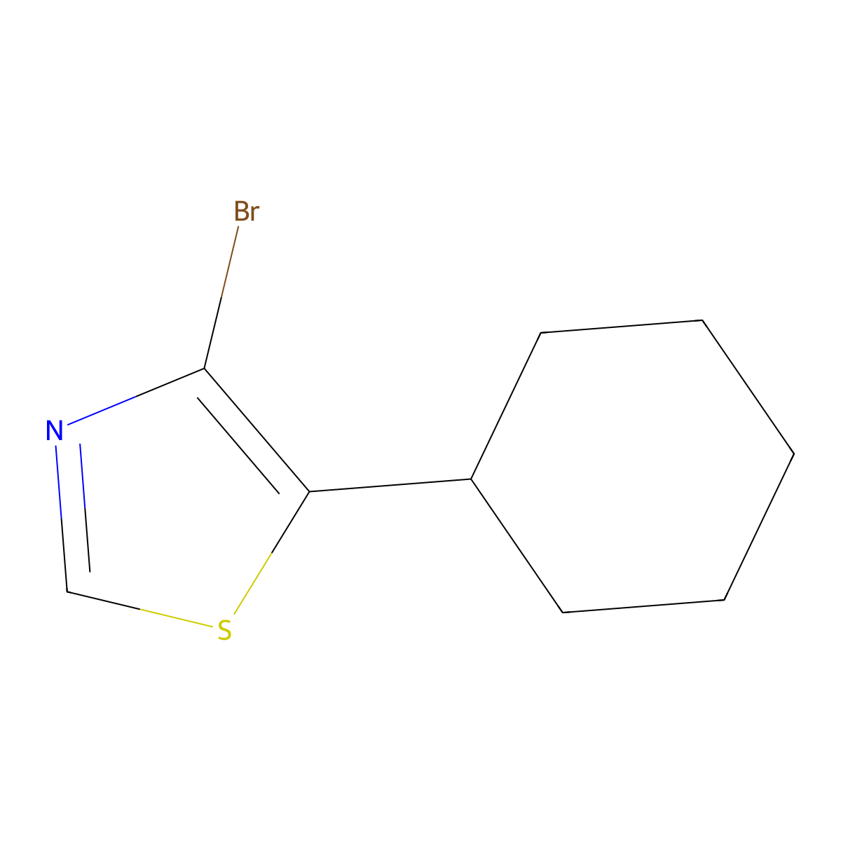 4-Bromo-5-(cyclohexyl)thiazole molecular structure, CAS 1264036-58-9