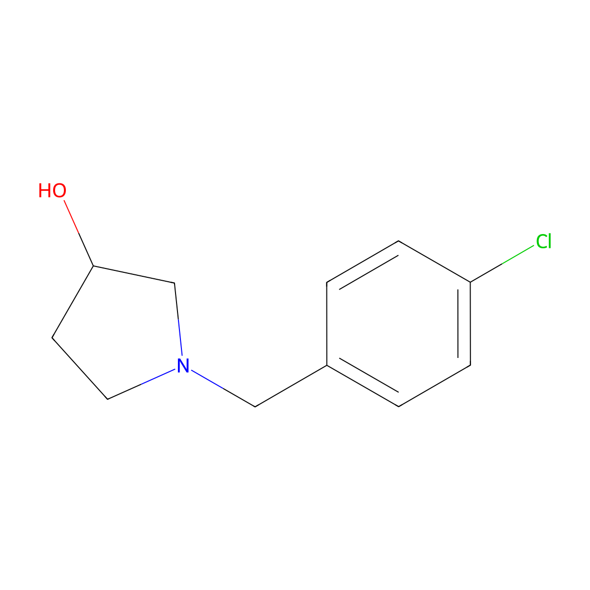 (R)-1-(4-Chloro-benzyl)-pyrrolidin-3-ol molecular structure, CAS 1264036-65-8