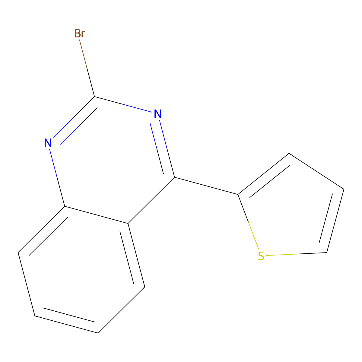 2-Bromo-4-(2-thienyl)quinazoline molecular structure, CAS 1264036-78-3