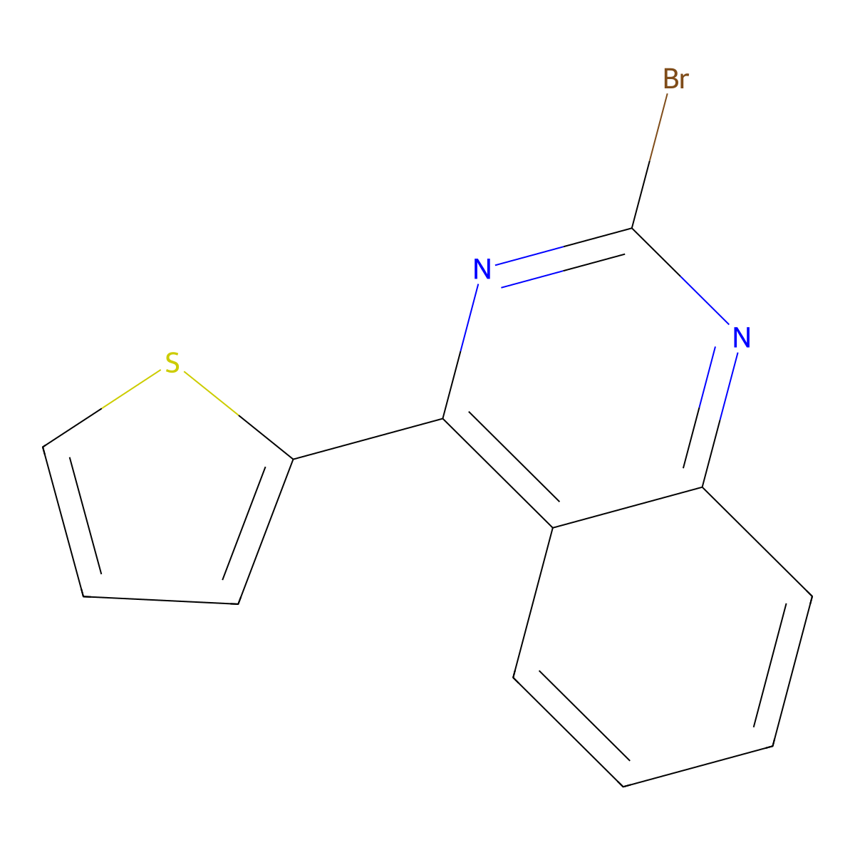 2-Bromo-4-(2-thienyl)quinazoline molecular structure, CAS 1264036-78-3