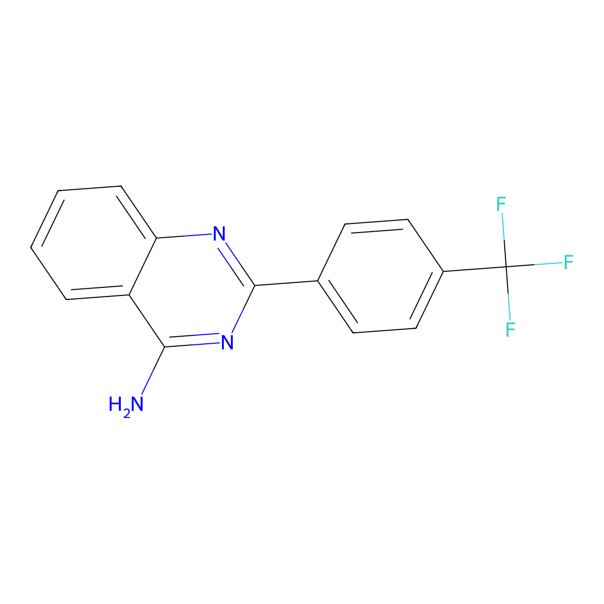 4-Amino-2-(4-trifluoromethylphenyl)quinazoline molecular structure, CAS 1264036-89-6