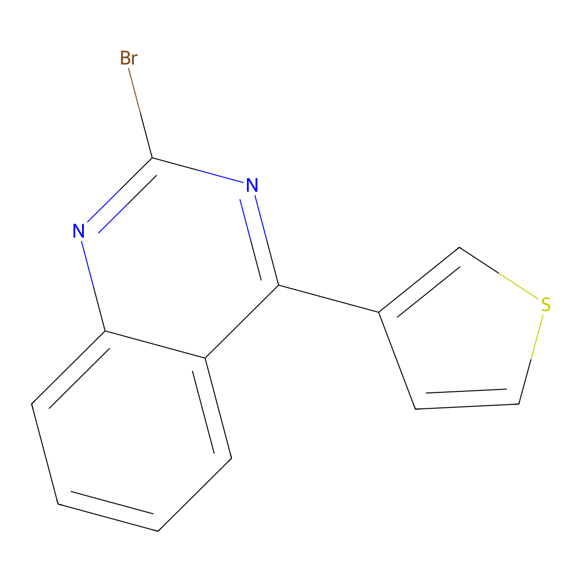2-Bromo-4-(3-thienyl)quinazoline molecular structure, CAS 1264037-02-6