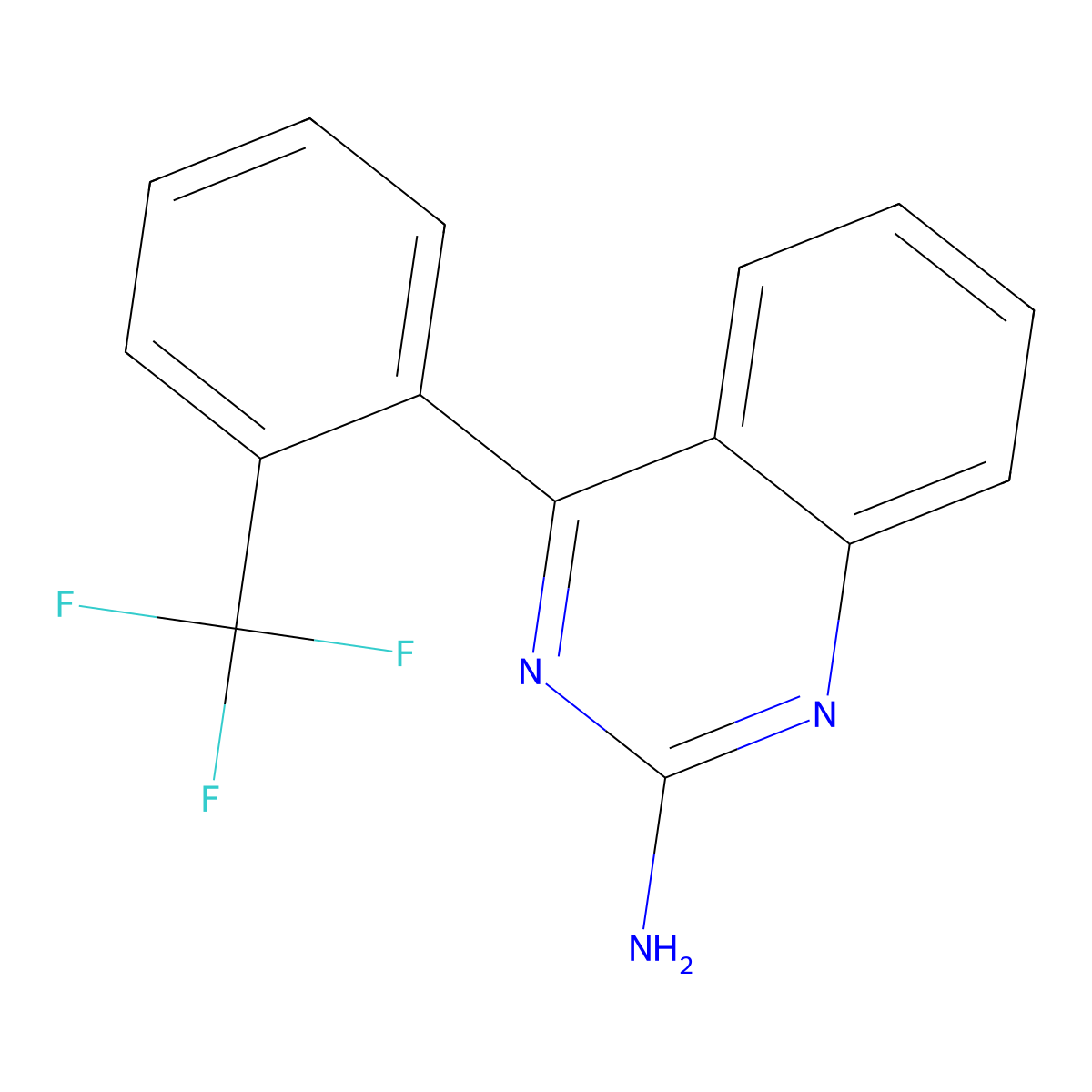 2-Amino-4-(2-trifluoromethylphenyl)quinazoline molecular structure, CAS 1264037-18-4