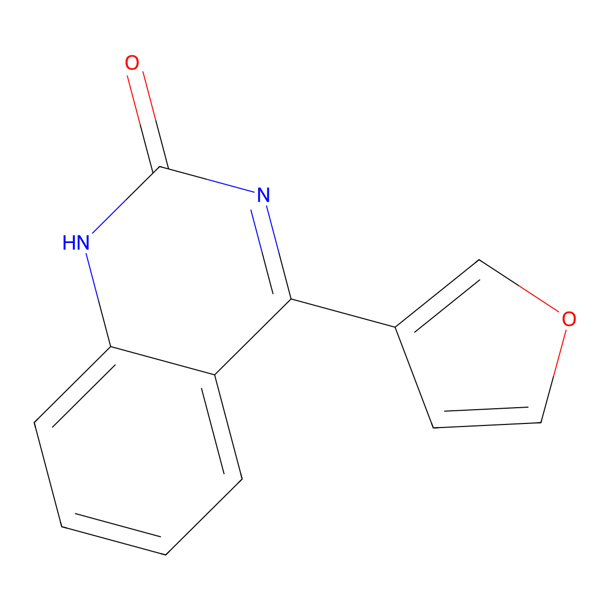 2-Hydroxy-4-(3-furyl)quinazoline molecular structure, CAS 1264037-21-9
