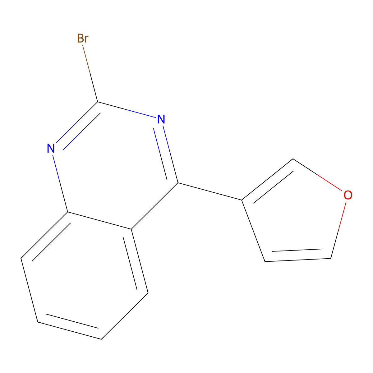 2-Bromo-4-(3-furyl)quinazoline molecular structure, CAS 1264037-28-6