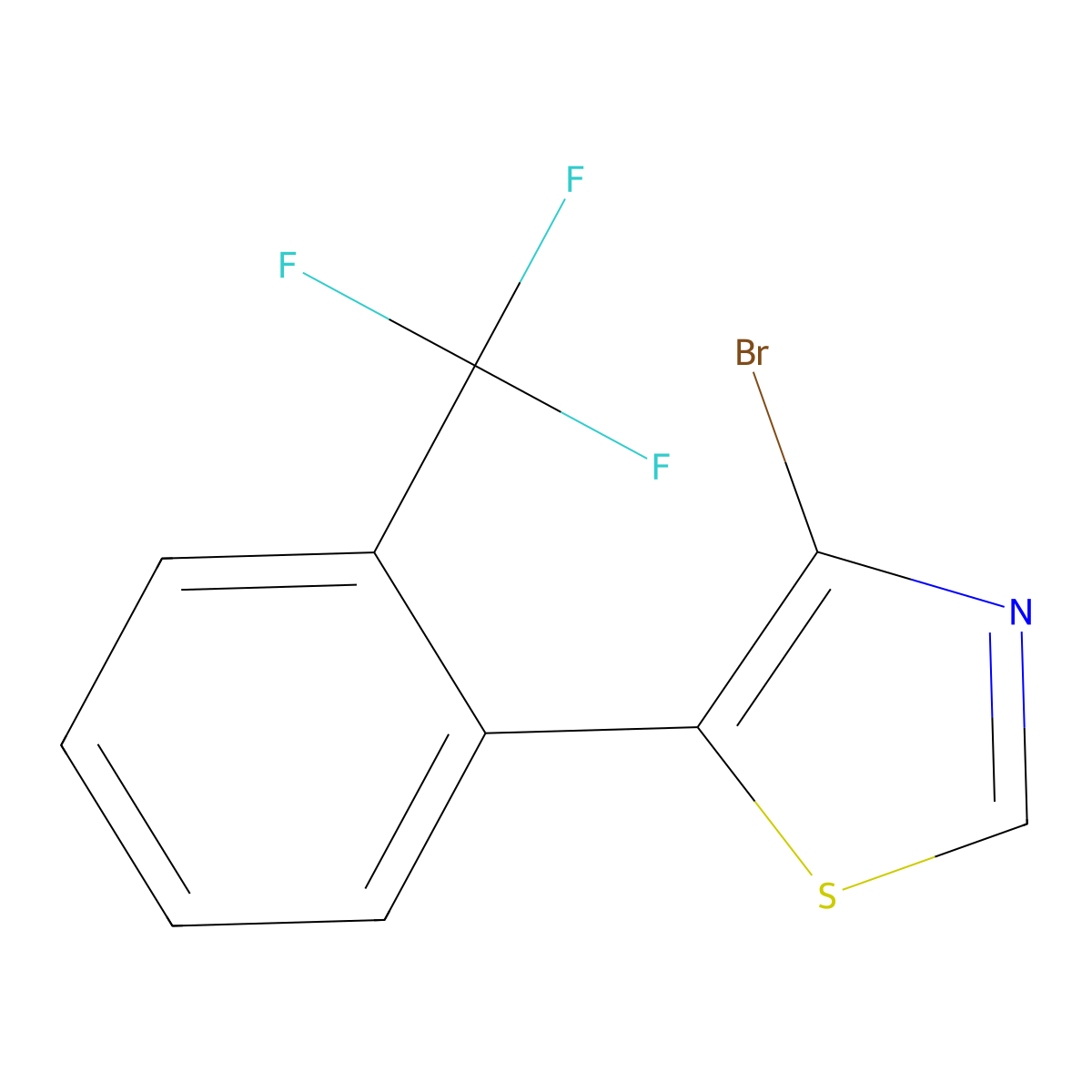 4-Bromo-5-(2-trifluoromethylphenyl)thiazole molecular structure, CAS 1264037-32-2